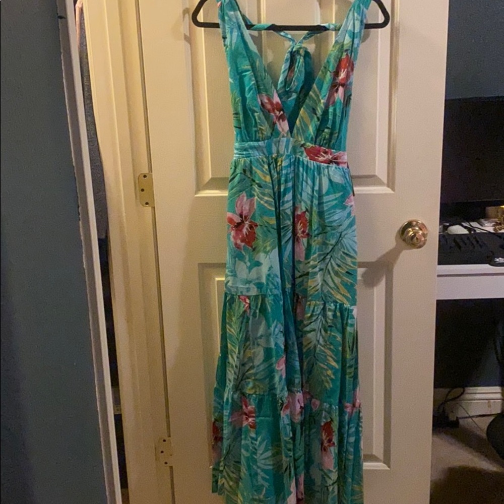 Green halter Maxi dress